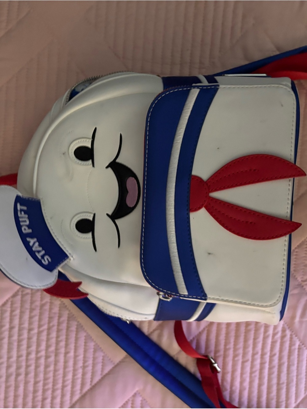 Loungefly Ghostbusters Stay Puft Backpack - White & Blue Sailor Bag
